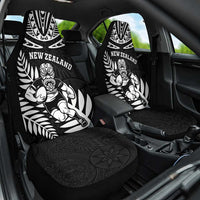 New Zealand Rugby Car Seat Cover Silver Fern Maori Pattern DT04 One Size Black - Polynesian Pride