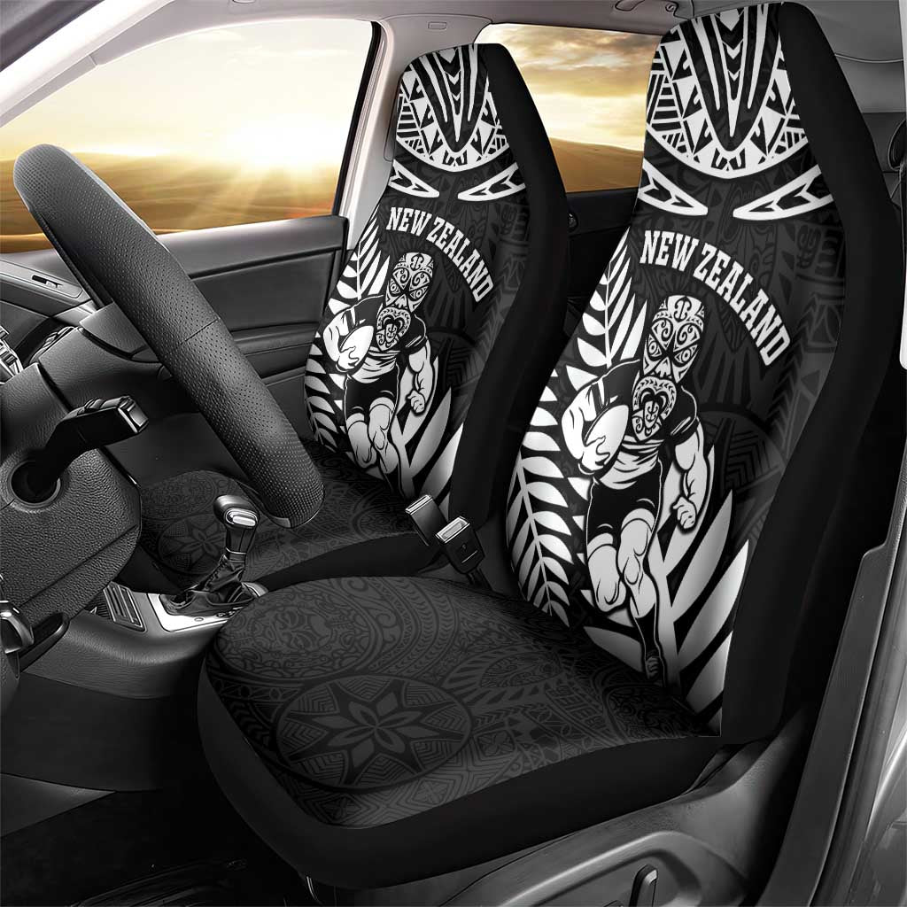New Zealand Rugby Car Seat Cover Silver Fern Maori Pattern DT04 - Polynesian Pride