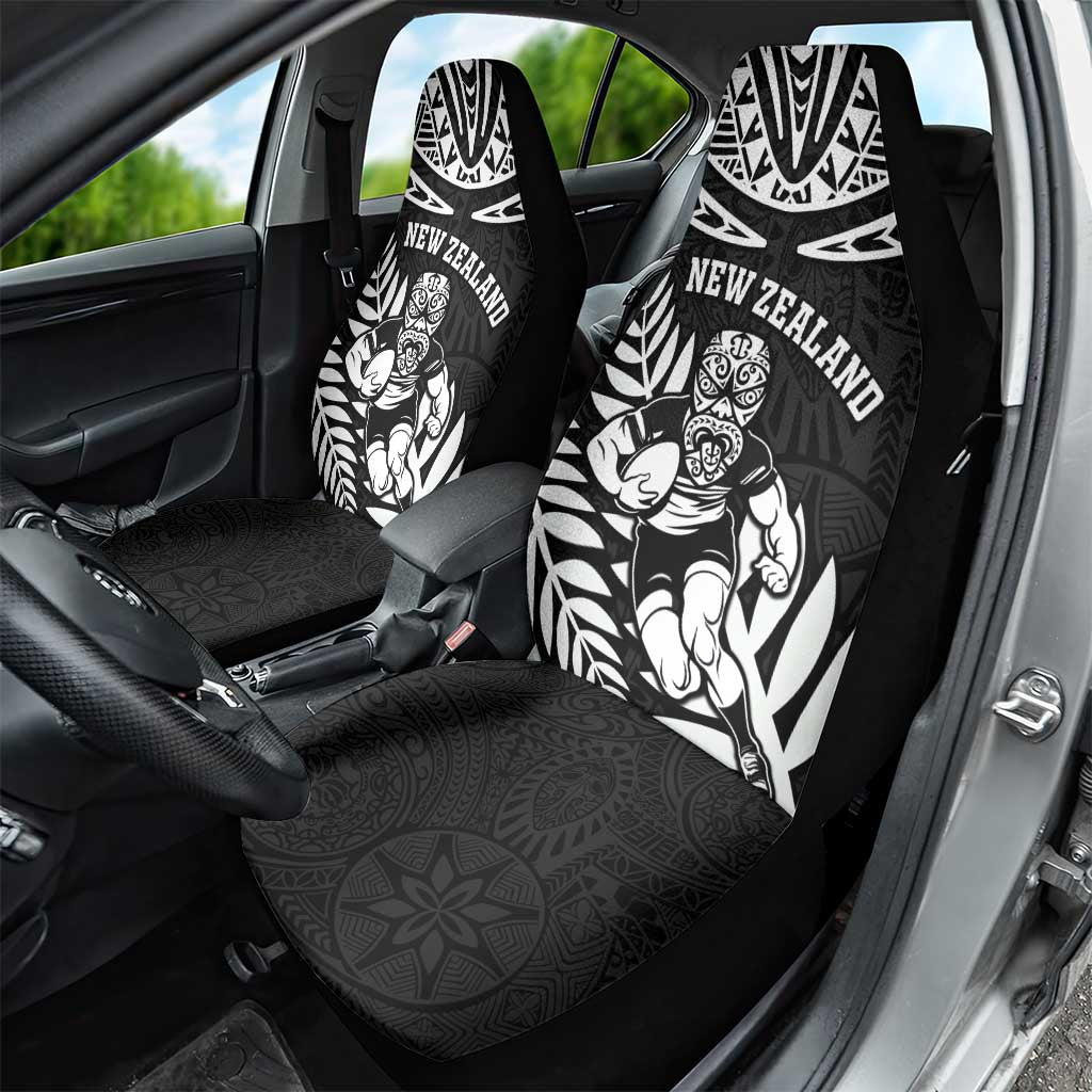 New Zealand Rugby Car Seat Cover Silver Fern Maori Pattern DT04 - Polynesian Pride