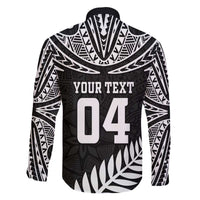 Custom New Zealand Rugby Family Matching Off The Shoulder Long Sleeve Dress and Hawaiian Shirt Silver Fern Maori Pattern DT04 - Polynesian Pride