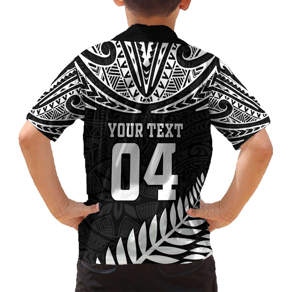 Custom New Zealand Rugby Family Matching Off Shoulder Short Dress and Hawaiian Shirt Silver Fern Maori Pattern DT04 - Polynesian Pride