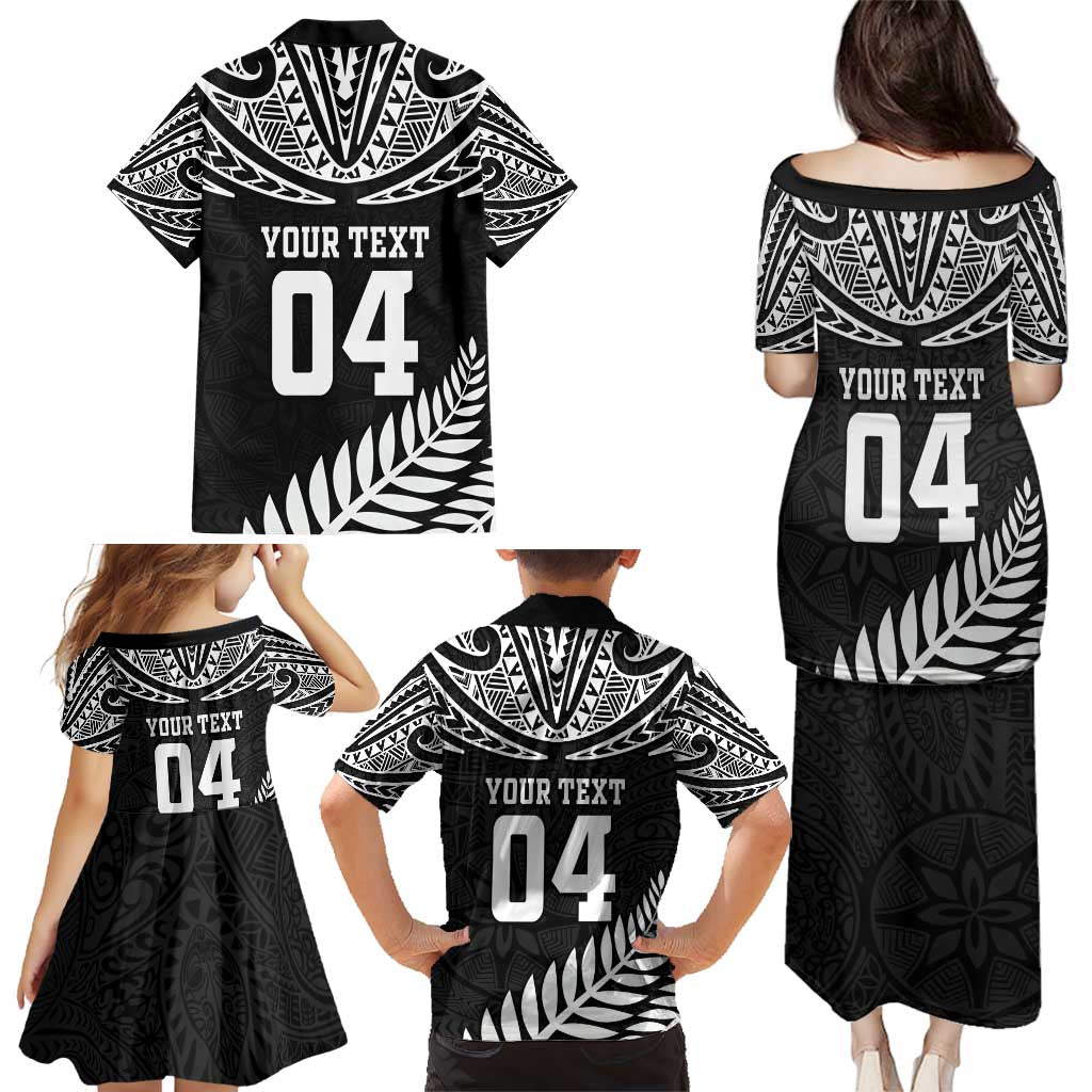 Custom New Zealand Rugby Family Matching Puletasi and Hawaiian Shirt Silver Fern Maori Pattern DT04 - Polynesian Pride