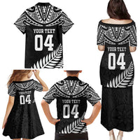 Custom New Zealand Rugby Family Matching Puletasi and Hawaiian Shirt Silver Fern Maori Pattern DT04 - Polynesian Pride