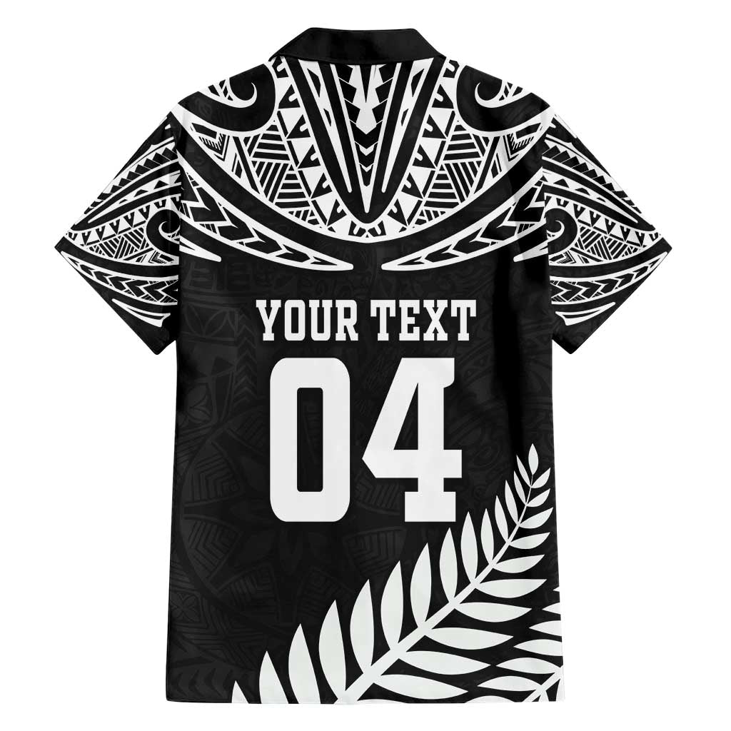 Custom New Zealand Rugby Family Matching Short Sleeve Bodycon Dress and Hawaiian Shirt Silver Fern Maori Pattern DT04 - Polynesian Pride