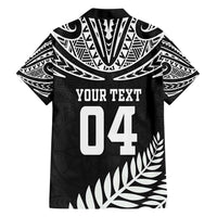 Custom New Zealand Rugby Family Matching Short Sleeve Bodycon Dress and Hawaiian Shirt Silver Fern Maori Pattern DT04 - Polynesian Pride