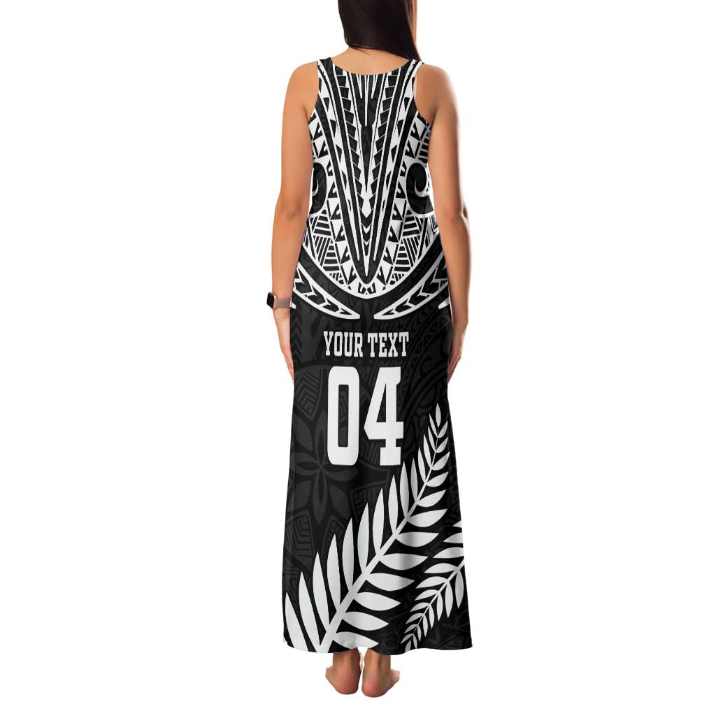 Custom New Zealand Rugby Family Matching Tank Maxi Dress and Hawaiian Shirt Silver Fern Maori Pattern DT04 - Polynesian Pride