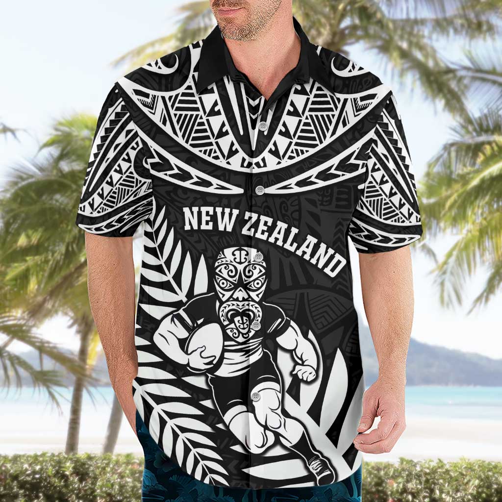 Custom New Zealand Rugby Hawaiian Shirt Silver Fern Maori Pattern DT04 - Polynesian Pride