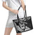 New Zealand Rugby Leather Tote Bag Silver Fern Maori Pattern