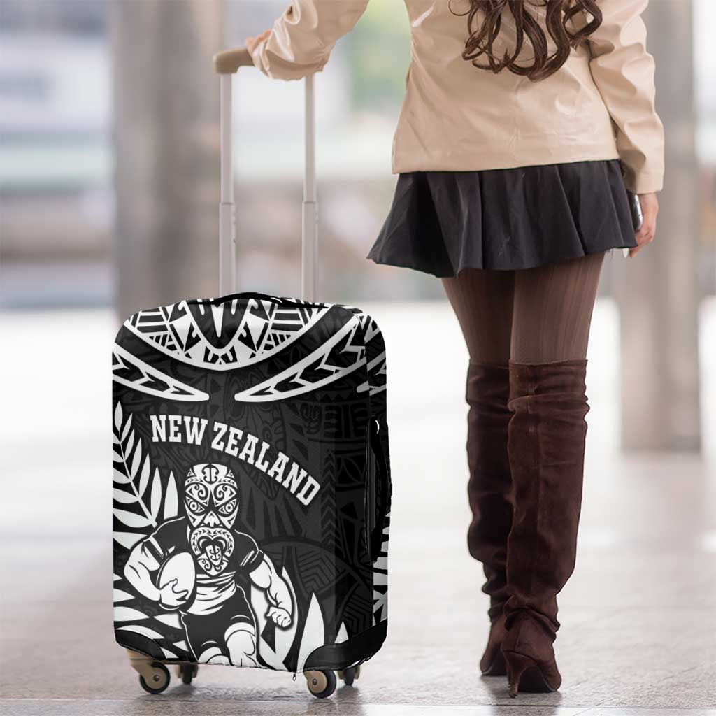 New Zealand Rugby Luggage Cover Silver Fern Maori Pattern