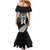 Custom New Zealand Rugby Mermaid Dress Silver Fern Maori Pattern