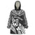Custom New Zealand Rugby Wearable Blanket Hoodie Silver Fern Maori Pattern