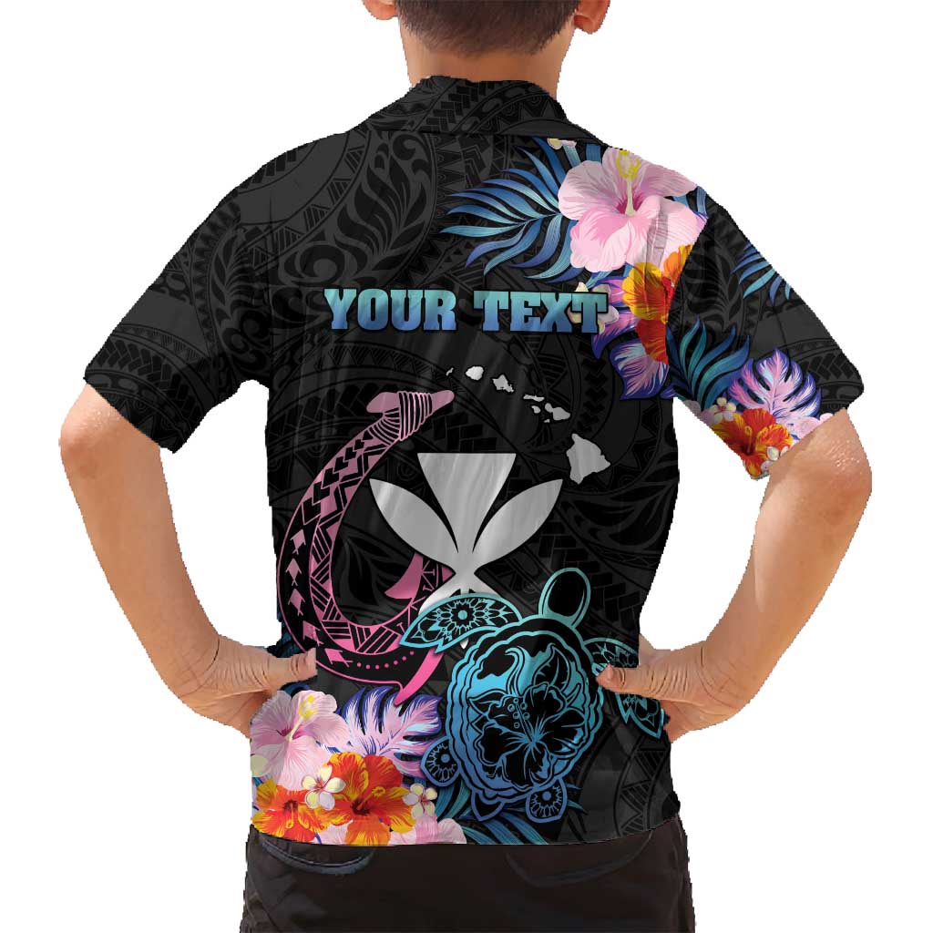 Personalised Hawaii Family Matching Long Sleeve Bodycon Dress and Hawaiian Shirt Kanaka Maoli With Fish Hook DT04 - Polynesian Pride