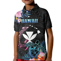 Personalised Hawaii Kid Polo Shirt Kanaka Maoli With Fish Hook