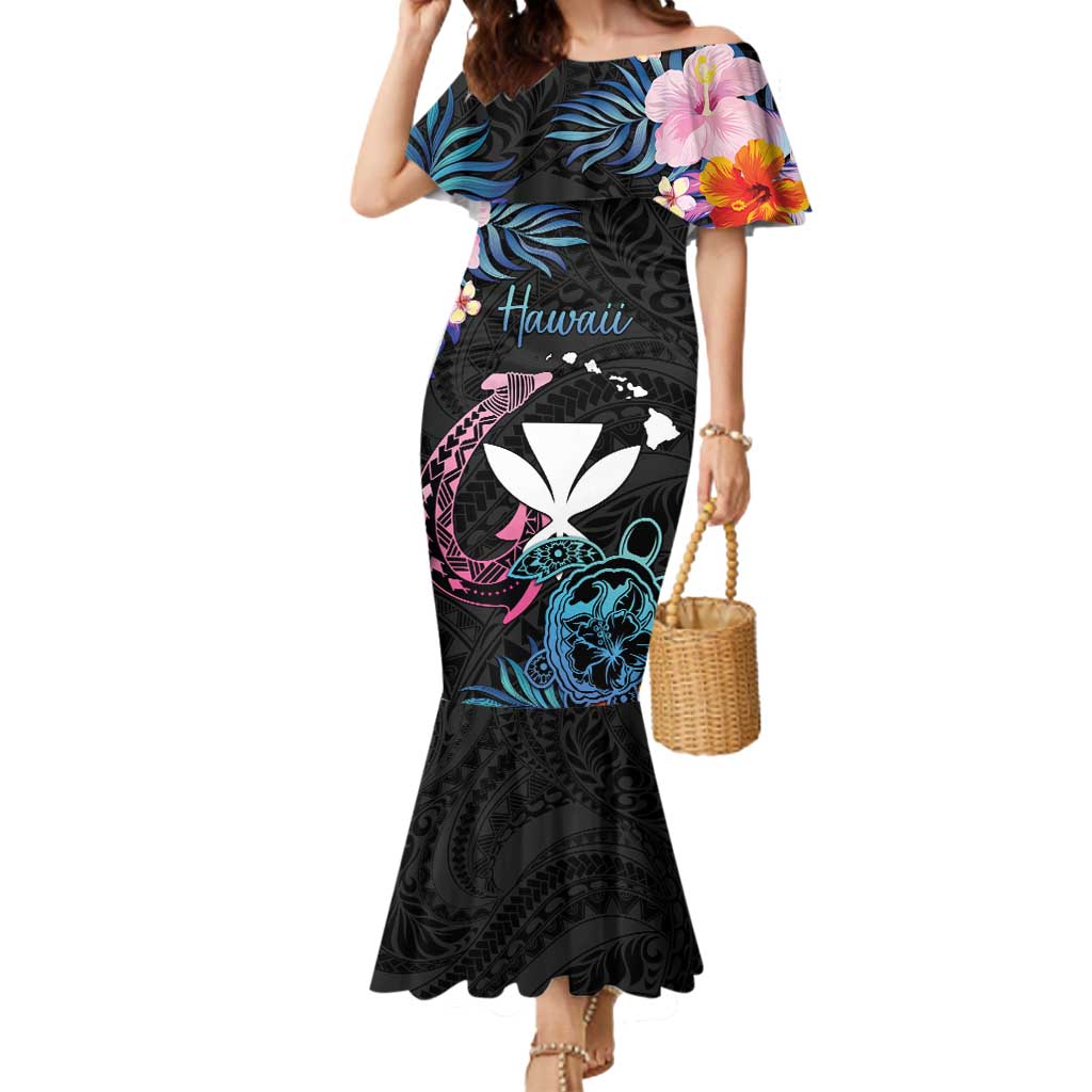 Personalised Hawaii Mermaid Dress Kanaka Maoli With Fish Hook