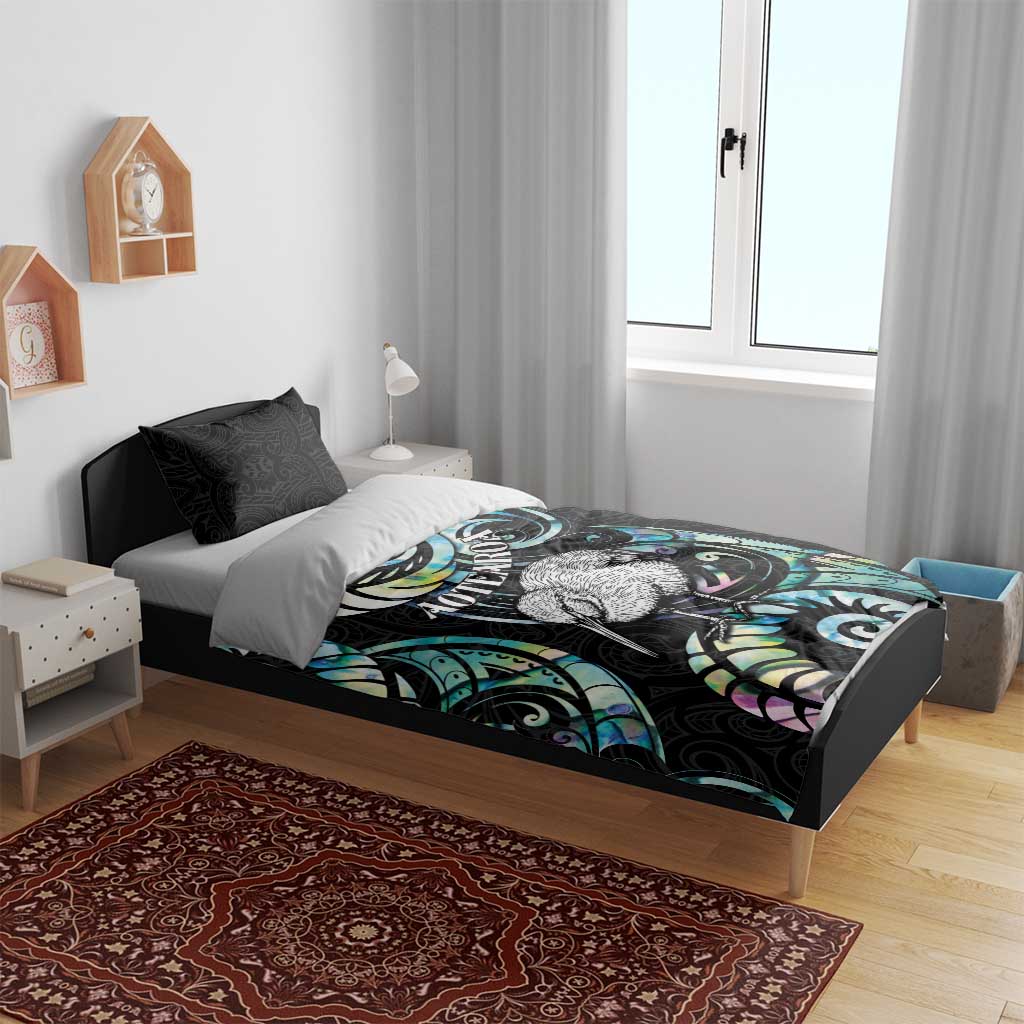 New Zealand Kiwi Bird Bedding Set Silver Fern Koru Paua Shell