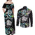 New Zealand Kiwi Bird Couples Matching Off Shoulder Maxi Dress and Long Sleeve Button Shirt Silver Fern Koru Paua Shell