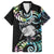 New Zealand Kiwi Bird Family Matching Off The Shoulder Long Sleeve Dress and Hawaiian Shirt Silver Fern Koru Paua Shell