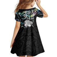 New Zealand Kiwi Bird Family Matching Off Shoulder Maxi Dress and Hawaiian Shirt Silver Fern Koru Paua Shell DT04 - Polynesian Pride