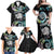 New Zealand Kiwi Bird Family Matching Off Shoulder Maxi Dress and Hawaiian Shirt Silver Fern Koru Paua Shell