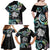 New Zealand Kiwi Bird Family Matching Off Shoulder Maxi Dress and Hawaiian Shirt Silver Fern Koru Paua Shell