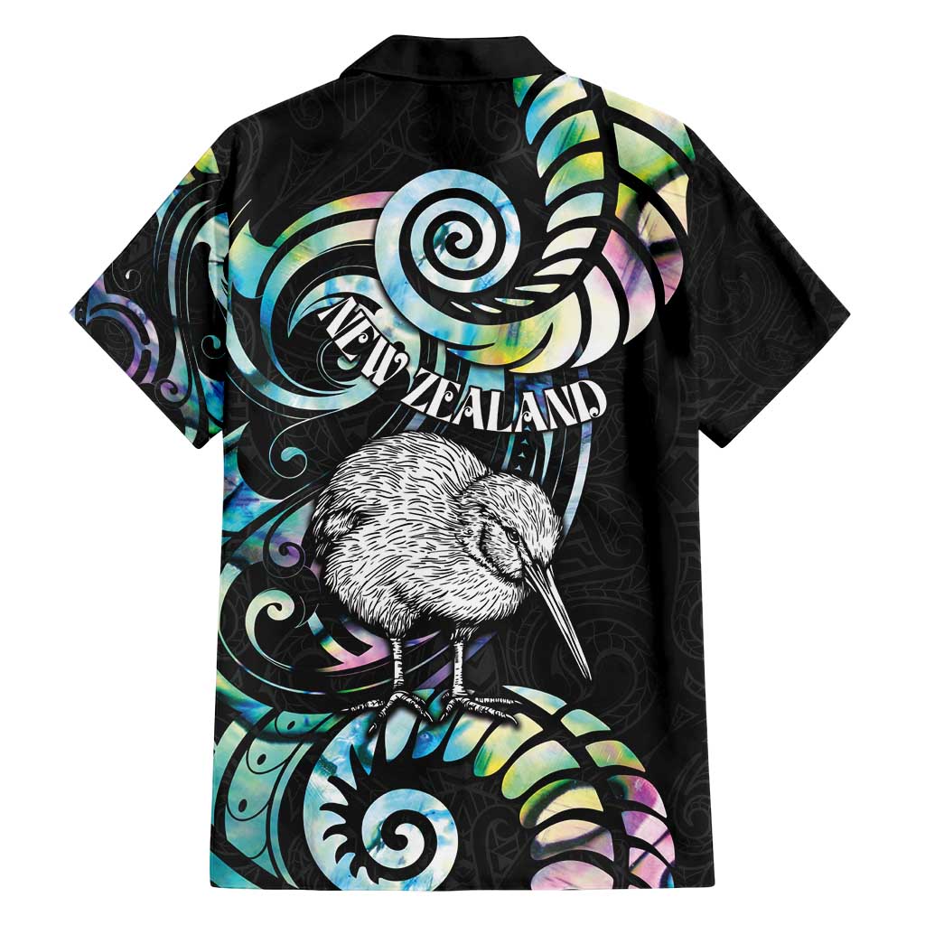 New Zealand Kiwi Bird Family Matching Puletasi and Hawaiian Shirt Silver Fern Koru Paua Shell DT04 - Polynesian Pride