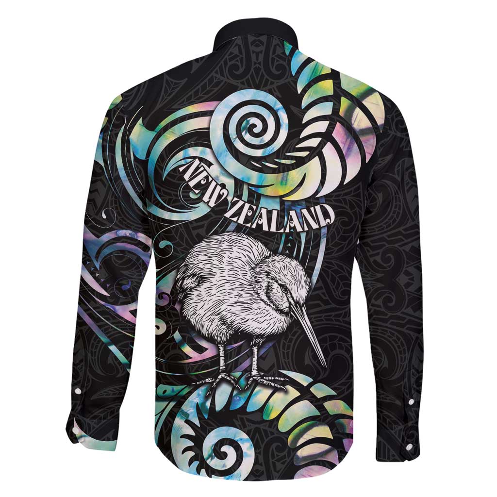 New Zealand Kiwi Bird Family Matching Short Sleeve Bodycon Dress and Hawaiian Shirt Silver Fern Koru Paua Shell DT04 - Polynesian Pride