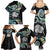 New Zealand Kiwi Bird Family Matching Summer Maxi Dress and Hawaiian Shirt Silver Fern Koru Paua Shell