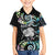 New Zealand Kiwi Bird Kid Hawaiian Shirt Silver Fern Koru Paua Shell