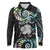 New Zealand Kiwi Bird Long Sleeve Polo Shirt Silver Fern Koru Paua Shell