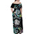 New Zealand Kiwi Bird Off Shoulder Maxi Dress Silver Fern Koru Paua Shell