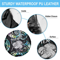 New Zealand Kiwi Bird Spare Tire Cover Silver Fern Koru Paua Shell