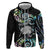 New Zealand Kiwi Bird Zip Hoodie Silver Fern Koru Paua Shell