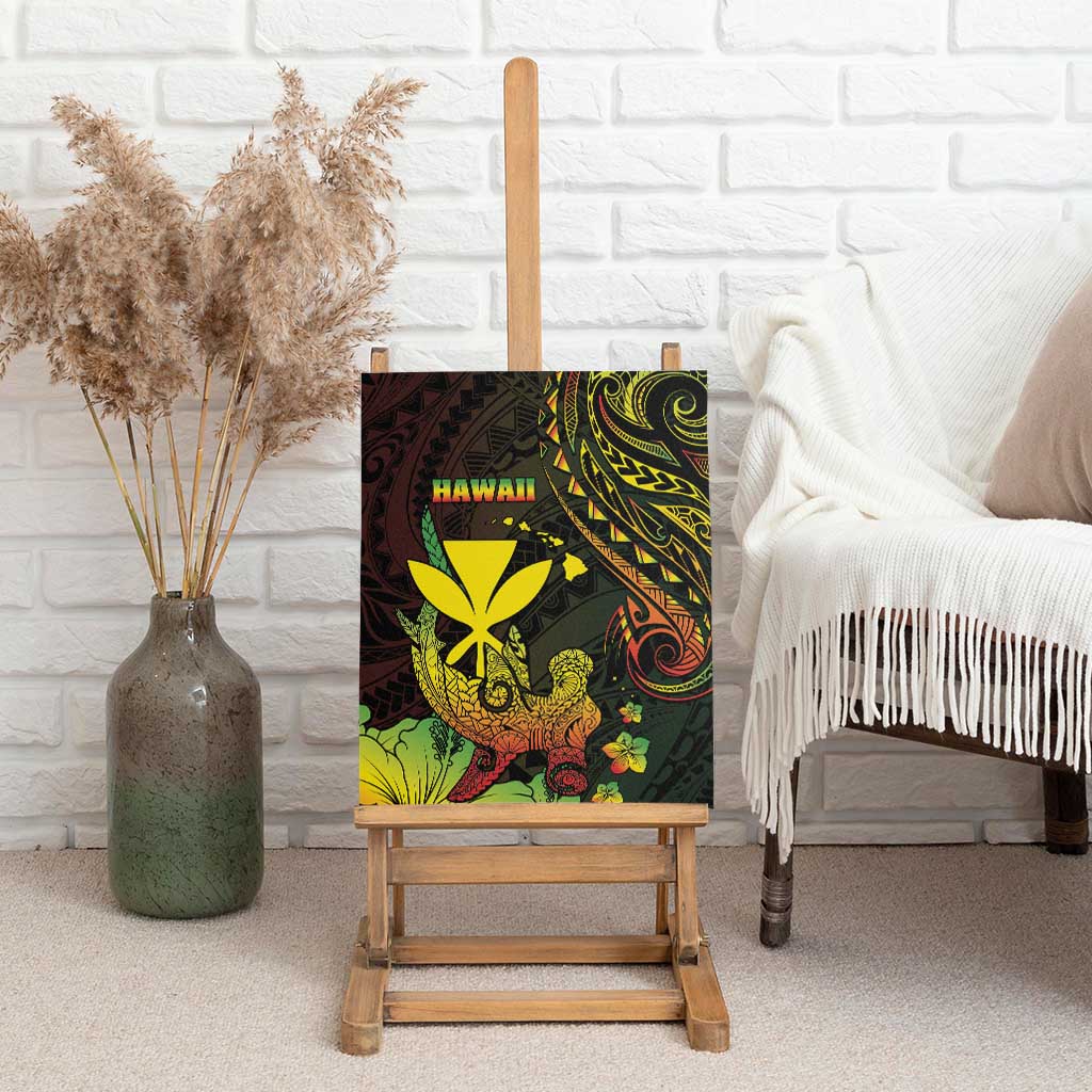 Hawaii Canvas Wall Art Kanaka Maoli With Hammerhead Shark
