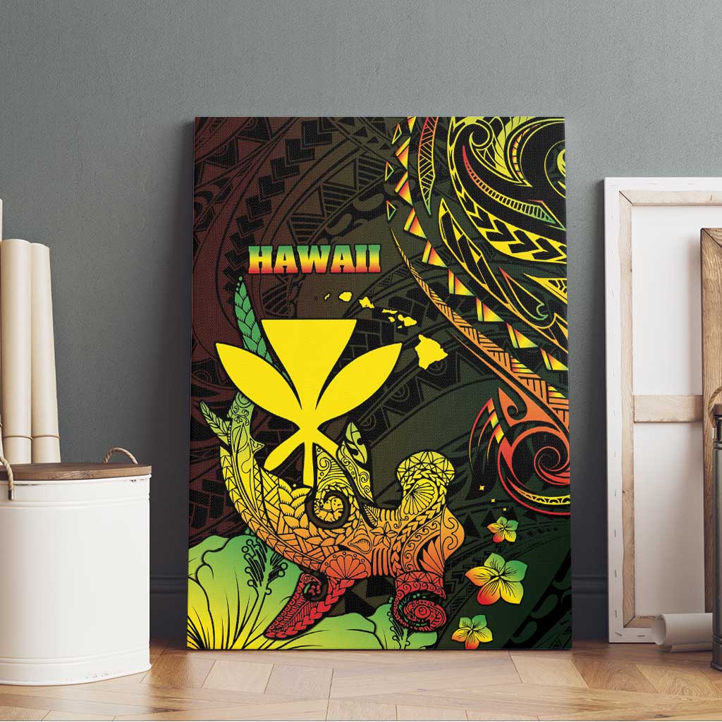 Hawaii Canvas Wall Art Kanaka Maoli With Hammerhead Shark