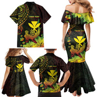 Personalised Hawaii Family Matching Mermaid Dress and Hawaiian Shirt Kanaka Maoli With Hammerhead Shark DT04 - Polynesian Pride