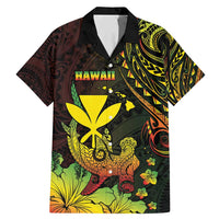 Personalised Hawaii Family Matching Mermaid Dress and Hawaiian Shirt Kanaka Maoli With Hammerhead Shark DT04 Dad's Shirt - Short Sleeve Black - Polynesian Pride