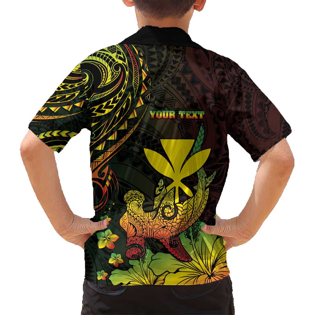 Personalised Hawaii Family Matching Off Shoulder Maxi Dress and Hawaiian Shirt Kanaka Maoli With Hammerhead Shark DT04 - Polynesian Pride