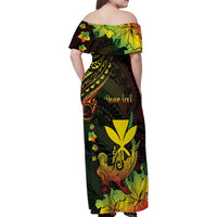 Personalised Hawaii Family Matching Off Shoulder Maxi Dress and Hawaiian Shirt Kanaka Maoli With Hammerhead Shark DT04 - Polynesian Pride