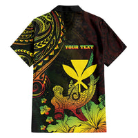 Personalised Hawaii Family Matching Short Sleeve Bodycon Dress and Hawaiian Shirt Kanaka Maoli With Hammerhead Shark DT04 - Polynesian Pride