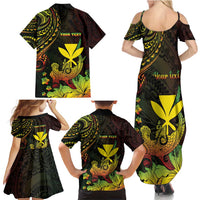 Personalised Hawaii Family Matching Summer Maxi Dress and Hawaiian Shirt Kanaka Maoli With Hammerhead Shark DT04 - Polynesian Pride