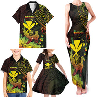 Personalised Hawaii Family Matching Tank Maxi Dress and Hawaiian Shirt Kanaka Maoli With Hammerhead Shark DT04 - Polynesian Pride