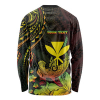 Personalised Hawaii Long Sleeve Shirt Kanaka Maoli With Hammerhead Shark DT04 - Polynesian Pride