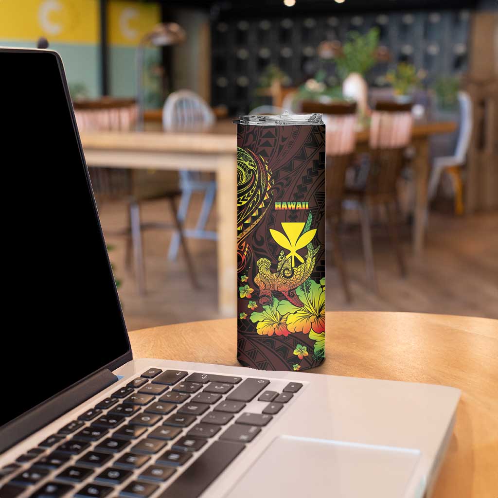 Personalised Hawaii Skinny Tumbler Kanaka Maoli With Hammerhead Shark