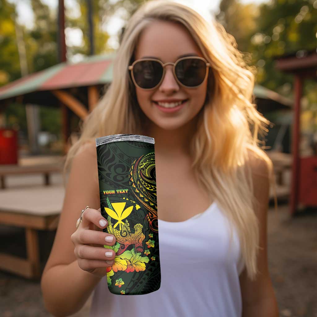 Personalised Hawaii Skinny Tumbler Kanaka Maoli With Hammerhead Shark