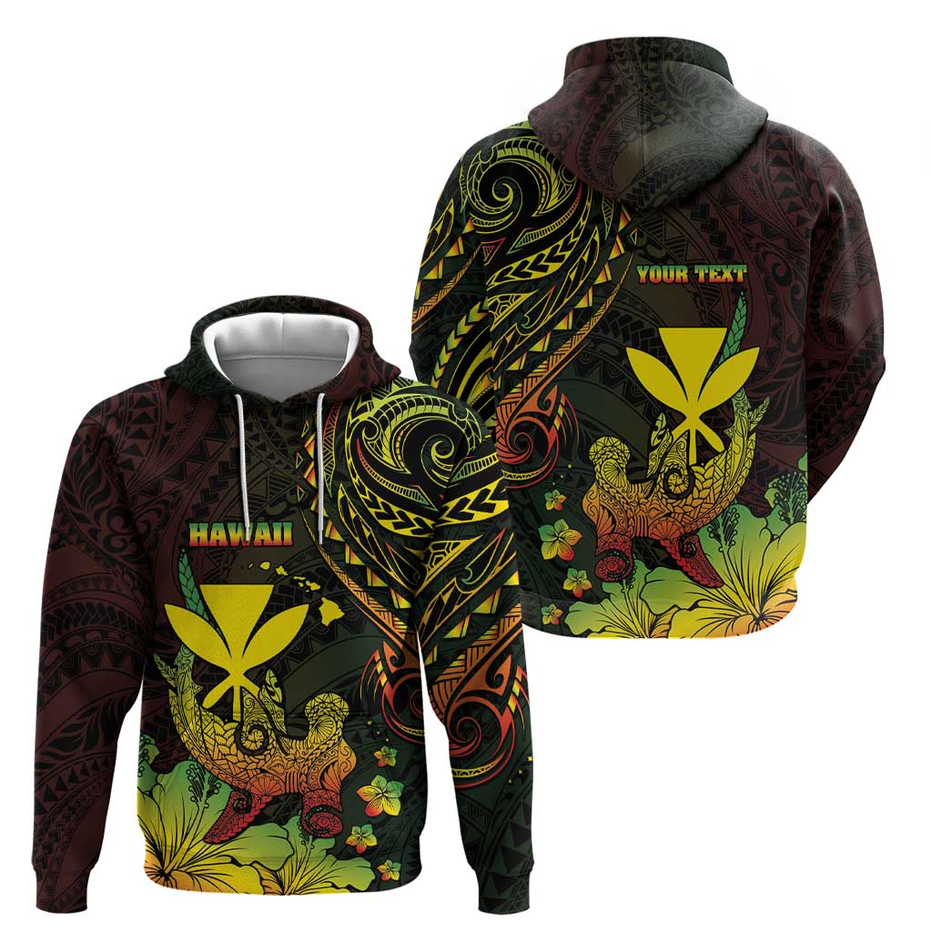 Personalised Hawaii Zip Hoodie Kanaka Maoli With Hammerhead Shark DT04 - Polynesian Pride