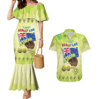 New Zealand Kiwi Couples Matching Mermaid Dress and Hawaiian Shirt I Just Really Like Kiwis DT04 Green - Polynesian Pride