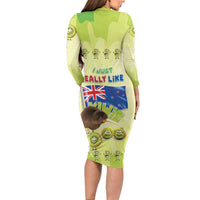 New Zealand Kiwi Family Matching Long Sleeve Bodycon Dress and Hawaiian Shirt I Just Really Like Kiwis DT04 - Polynesian Pride