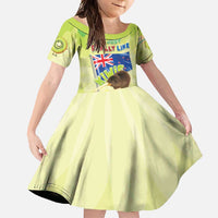 New Zealand Kiwi Family Matching Mermaid Dress and Hawaiian Shirt I Just Really Like Kiwis DT04 Daughter's Dress Green - Polynesian Pride
