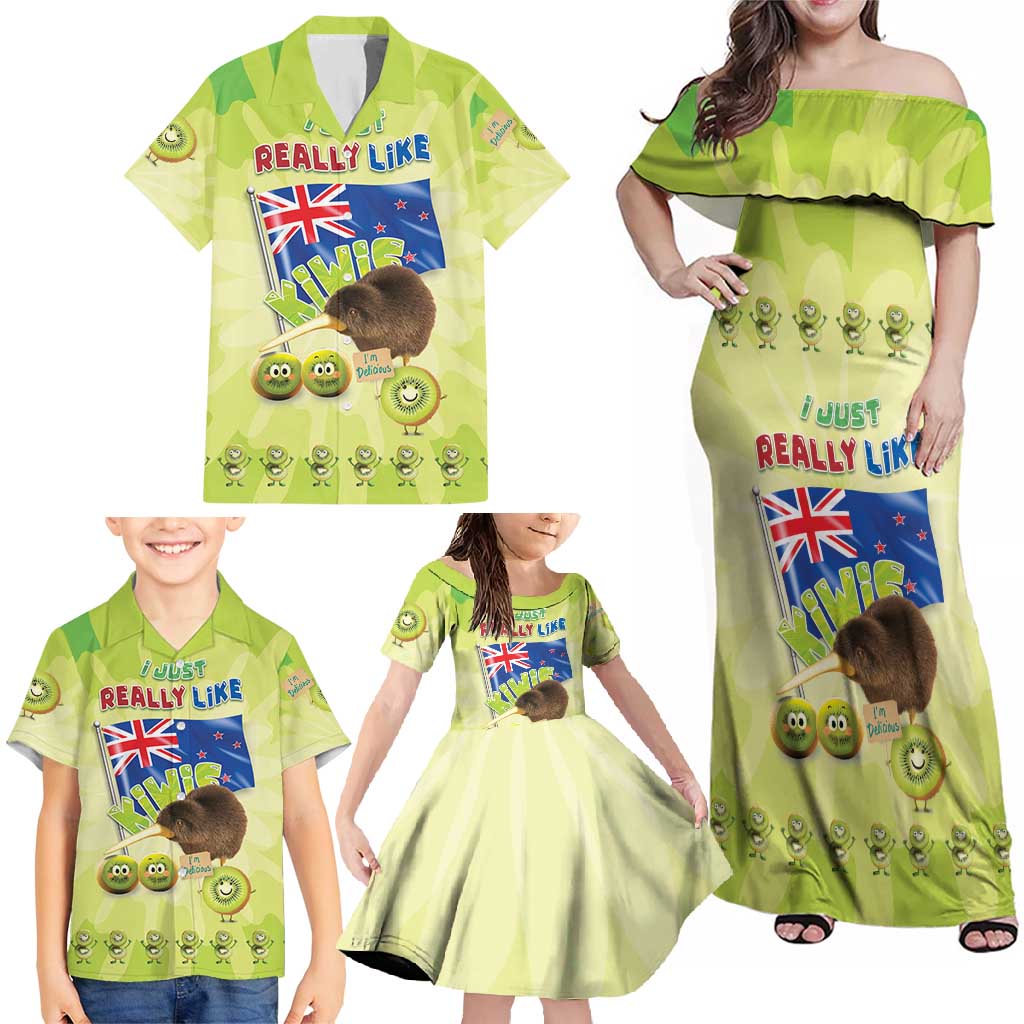New Zealand Kiwi Family Matching Off Shoulder Maxi Dress and Hawaiian Shirt I Just Really Like Kiwis DT04 - Polynesian Pride