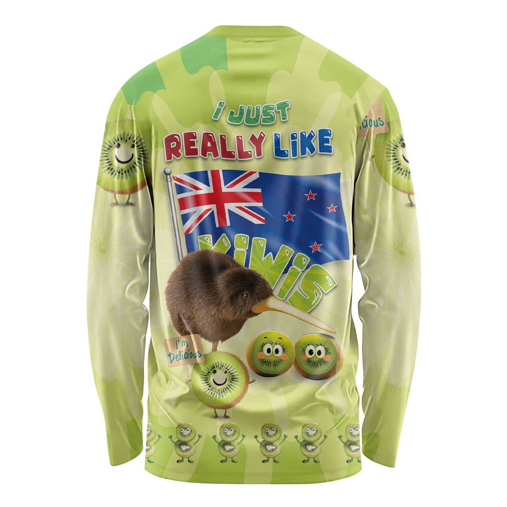 New Zealand Kiwi Long Sleeve Shirt I Just Really Like Kiwis